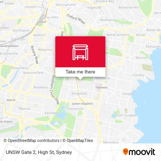 Mapa UNSW Gate 2, High St