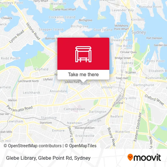 Glebe Library, Glebe Point Rd map