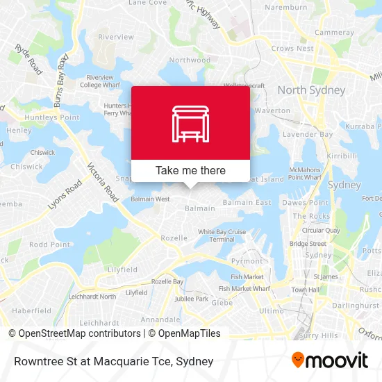 Mapa Rowntree St at Macquarie Tce