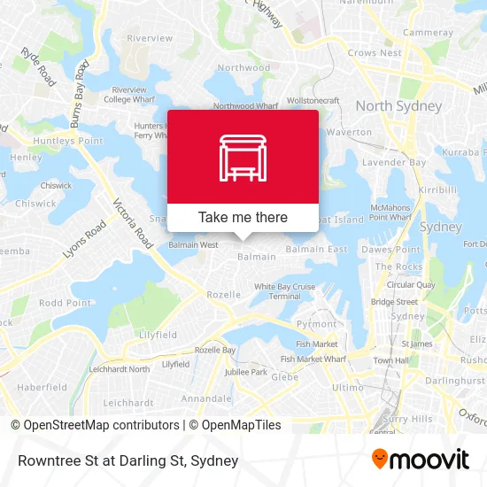 Mapa Rowntree St at Darling St