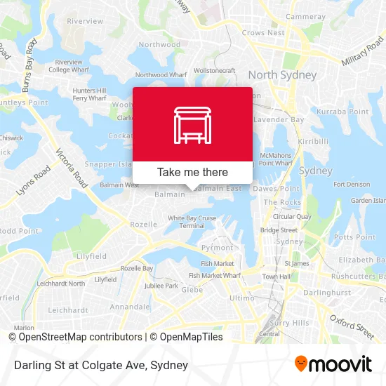 Mapa Darling St at Colgate Ave