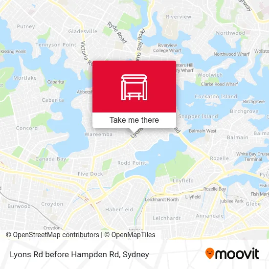 Mapa Lyons Rd before Hampden Rd