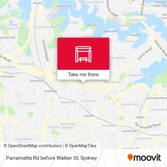 Mapa Parramatta Rd before Walker St