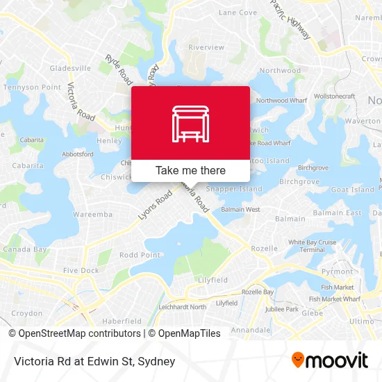 Mapa Victoria Rd at Edwin St