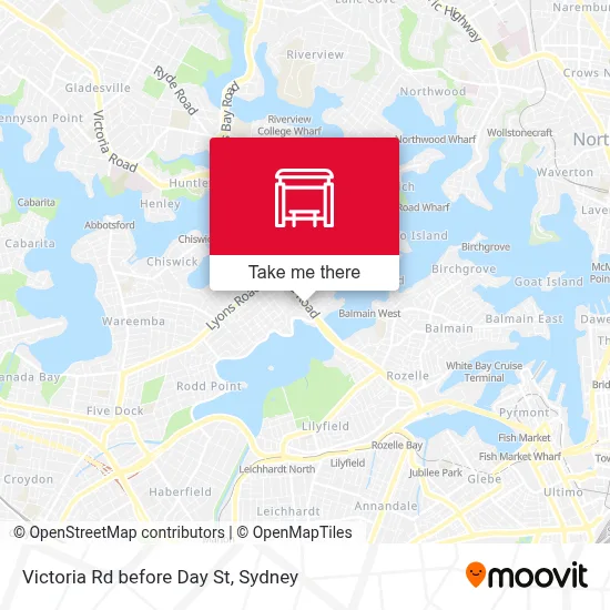 Mapa Victoria Rd before Day St