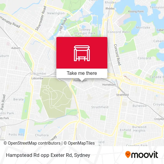 Mapa Hampstead Rd opp Exeter Rd