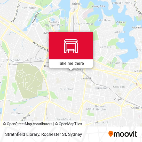 Mapa Strathfield Library, Rochester St