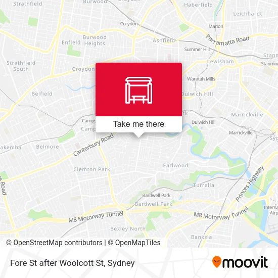 Mapa Fore St after Woolcott St