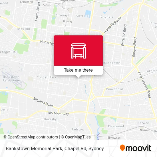 Mapa Bankstown Memorial Park, Chapel Rd