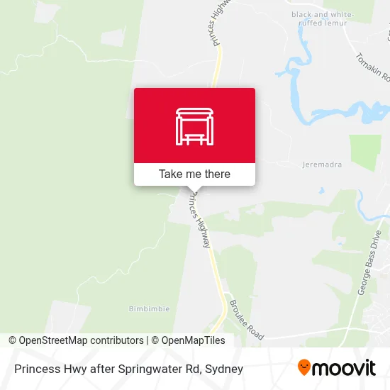 Mapa Princess Hwy after Springwater Rd