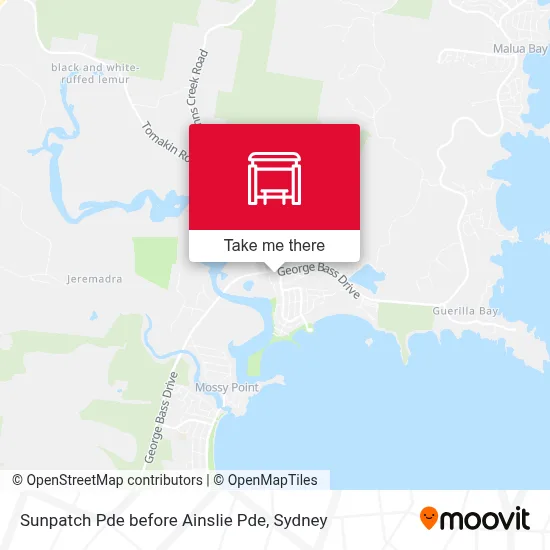 Mapa Sunpatch Pde before Ainslie Pde