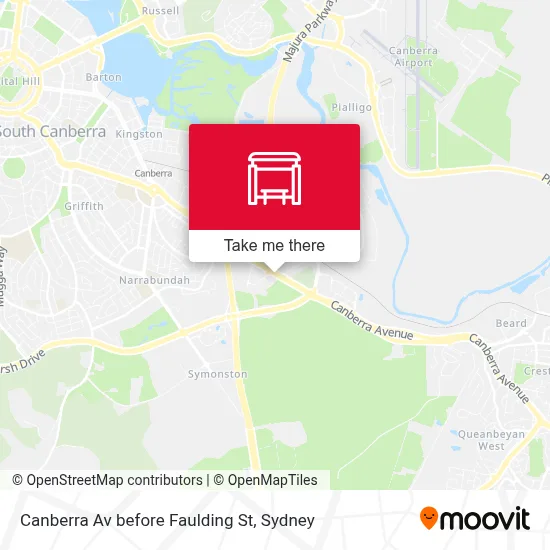 Mapa Canberra Av before Faulding St