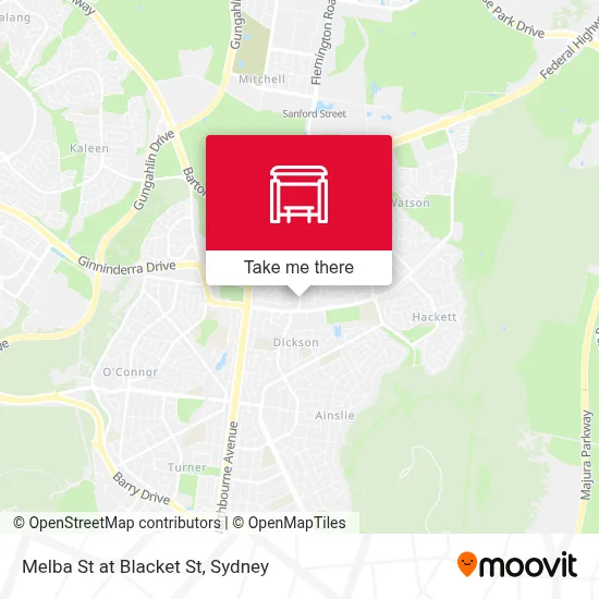Mapa Melba St at Blacket St