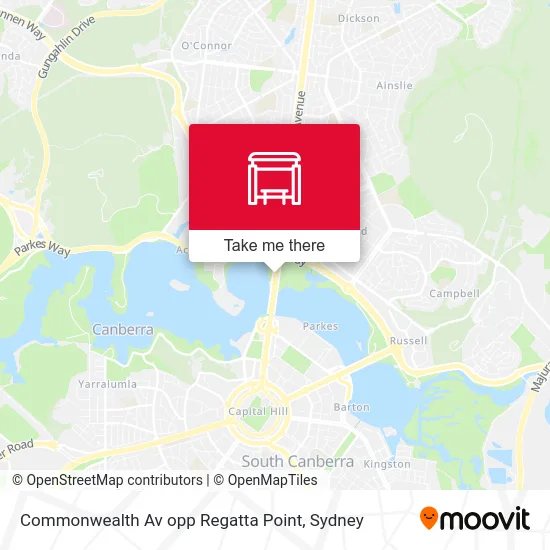 Mapa Commonwealth Av opp Regatta Point