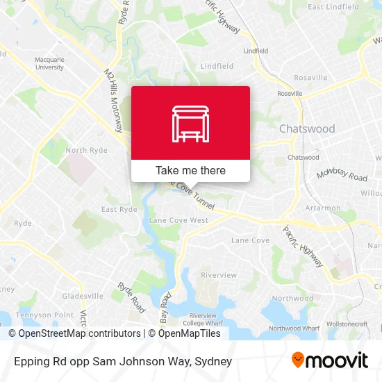 Mapa Epping Rd opp Sam Johnson Way