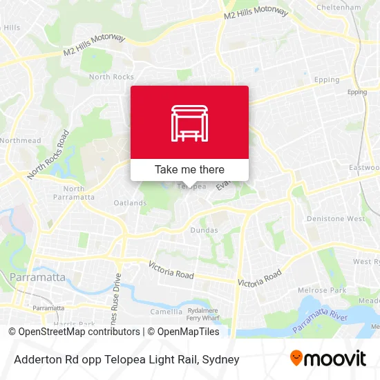 Mapa Adderton Rd opp Telopea Light Rail