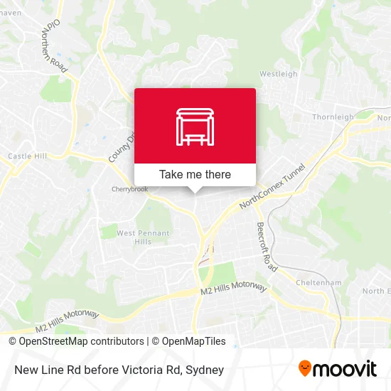 Mapa New Line Rd before Victoria Rd