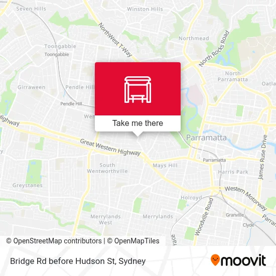 Mapa Bridge Rd before Hudson St