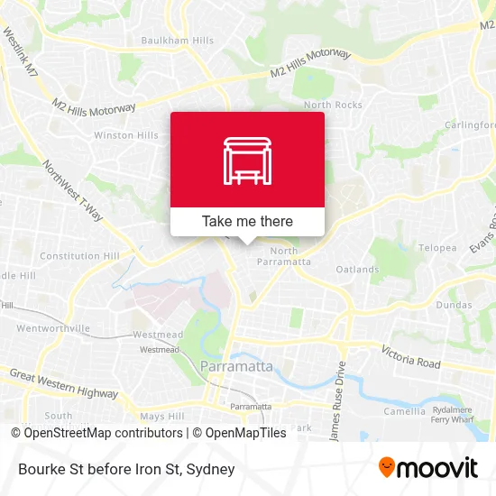 Mapa Bourke St before Iron St