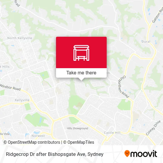 Mapa Ridgecrop Dr after Bishopsgate Ave