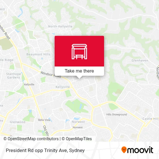 Mapa President Rd opp Trinity Ave