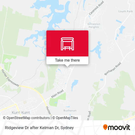 Mapa Ridgeview Dr after Kelman Dr