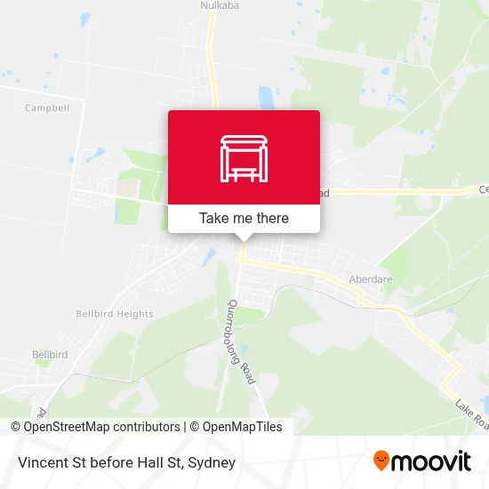 Mapa Vincent St before Hall St