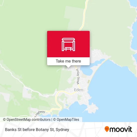 Mapa Banks St before Botany St