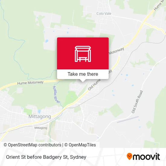 Mapa Orient St before Badgery St