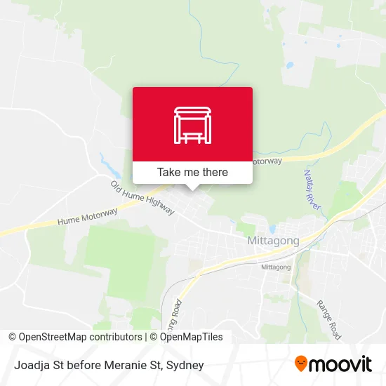 Mapa Joadja St before Meranie St