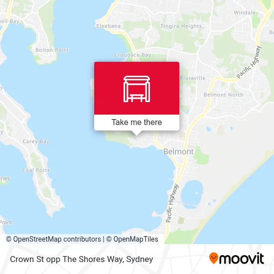 Mapa Crown St opp The Shores Way