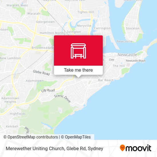 Mapa Merewether Uniting Church, Glebe Rd