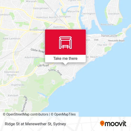 Mapa Ridge St at Merewether St