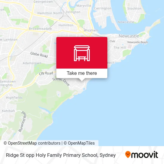 Mapa Ridge St opp Holy Family Primary School