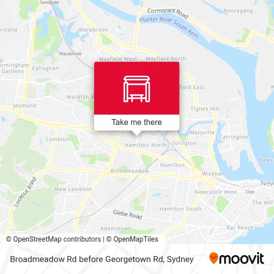 Mapa Broadmeadow Rd before Georgetown Rd