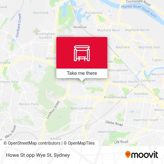 Mapa Howe St opp Wye St