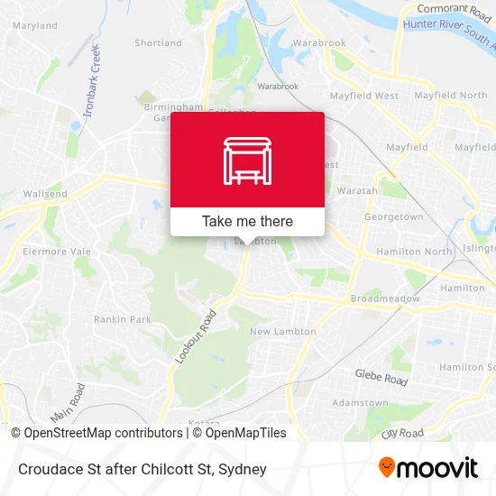 Mapa Croudace St after Chilcott St