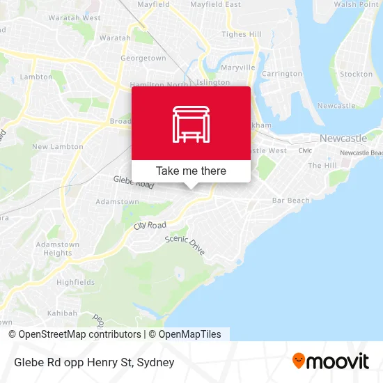 Mapa Glebe Rd opp Henry St