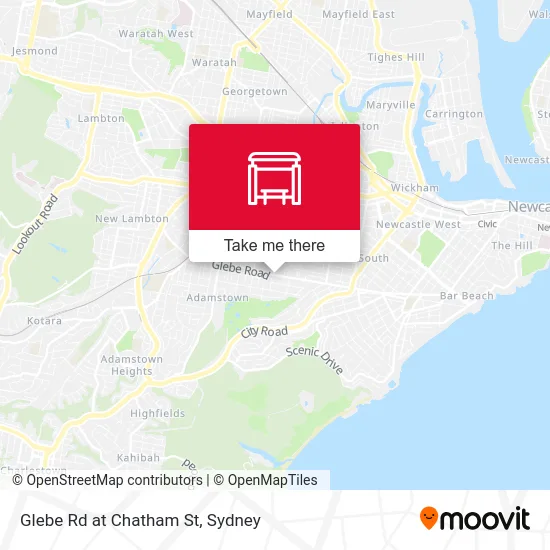 Mapa Glebe Rd at Chatham St