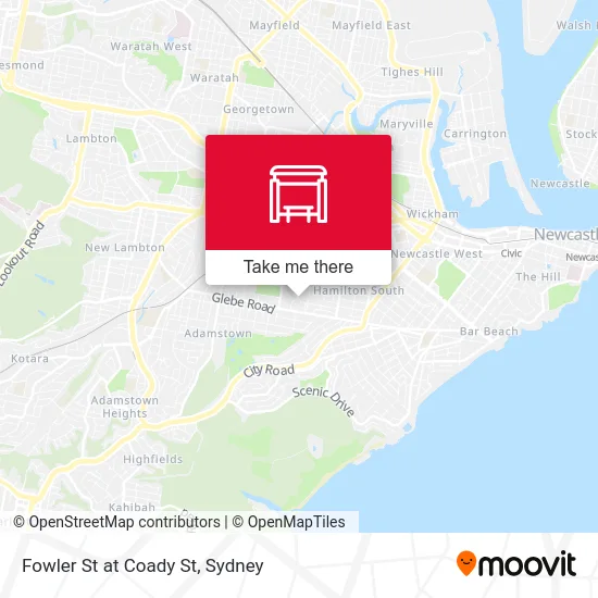 Mapa Fowler St at Coady St