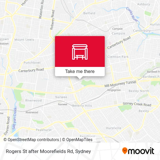 Mapa Rogers St after Moorefields Rd