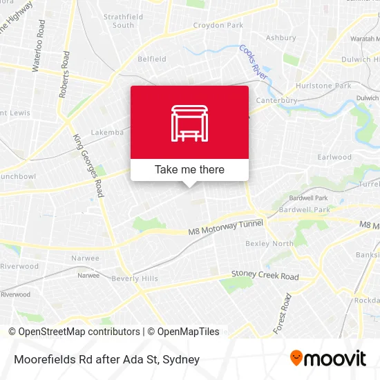 Mapa Moorefields Rd after Ada St