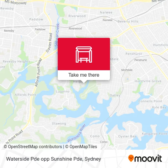 Mapa Waterside Pde opp Sunshine Pde