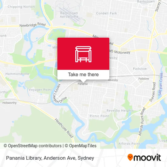 Mapa Panania Library, Anderson Ave