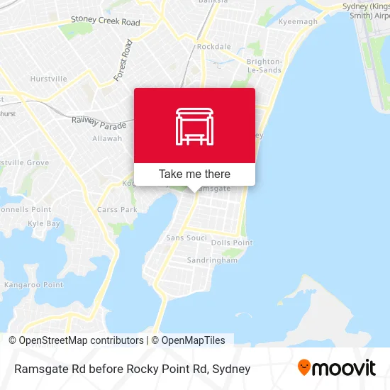 Mapa Ramsgate Rd before Rocky Point Rd