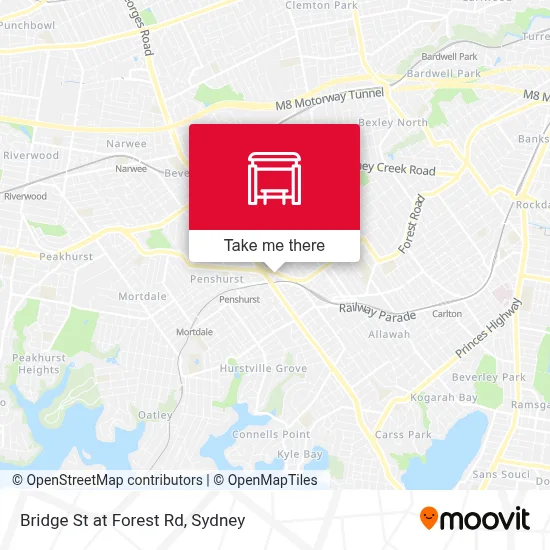 Mapa Bridge St at Forest Rd