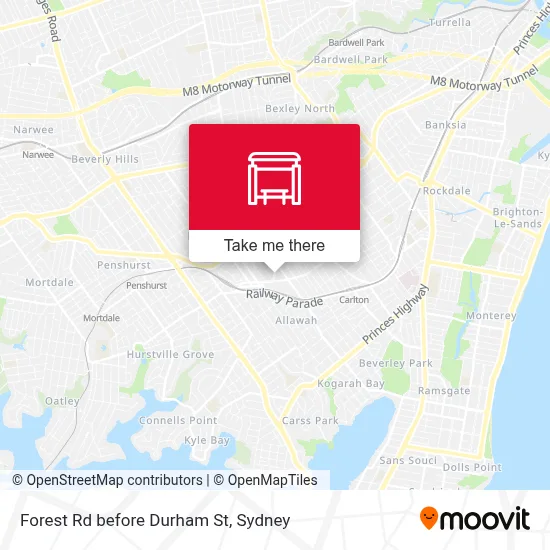 Mapa Forest Rd before Durham St