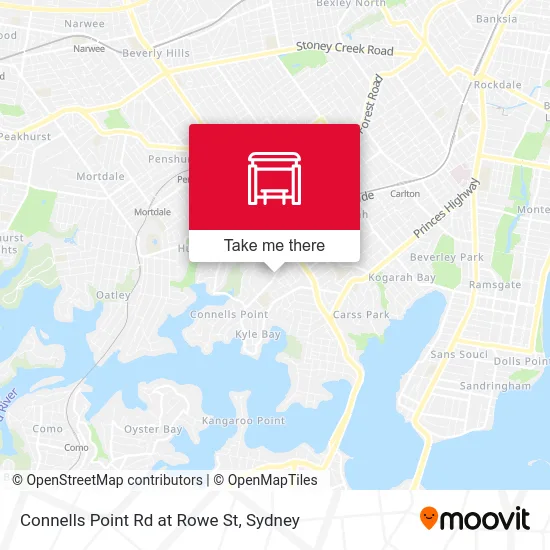 Mapa Connells Point Rd at Rowe St