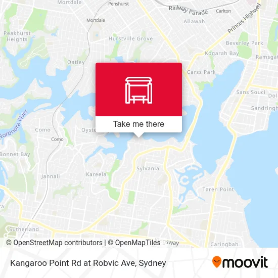 Mapa Kangaroo Point Rd at Robvic Ave