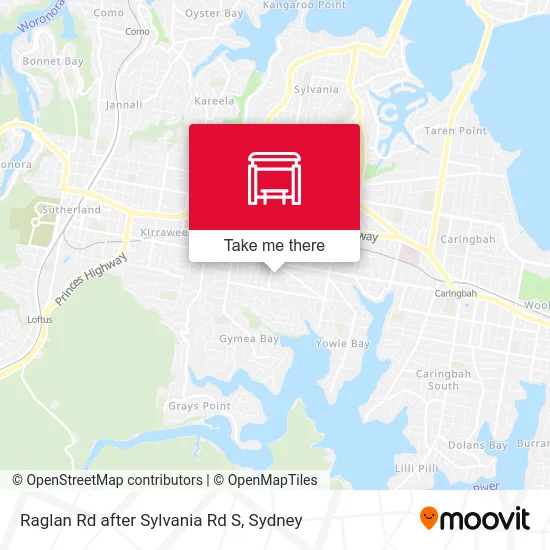 Mapa Raglan Rd after Sylvania Rd S